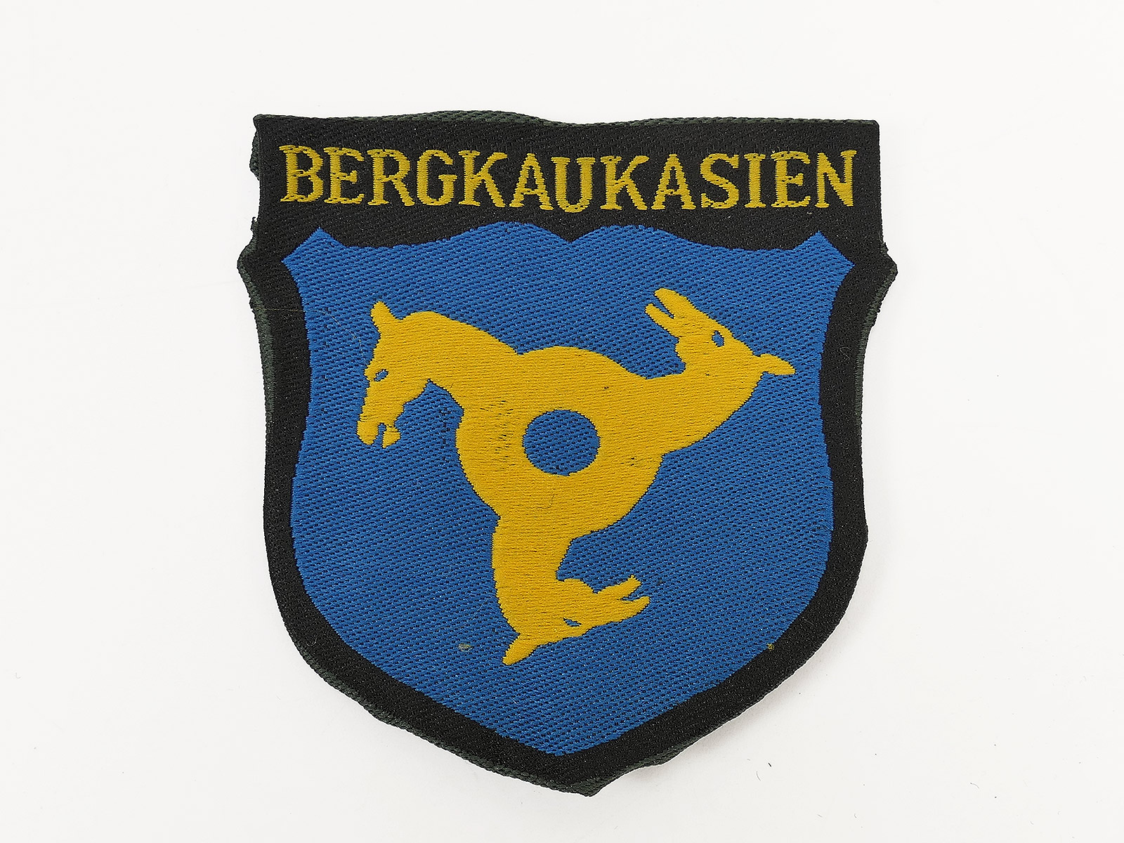 Feldbluse Ärmelabzeichen BERGKAUKASIEN Freiwilligen Division Waffen SS gewebt gefaltet umgelegt