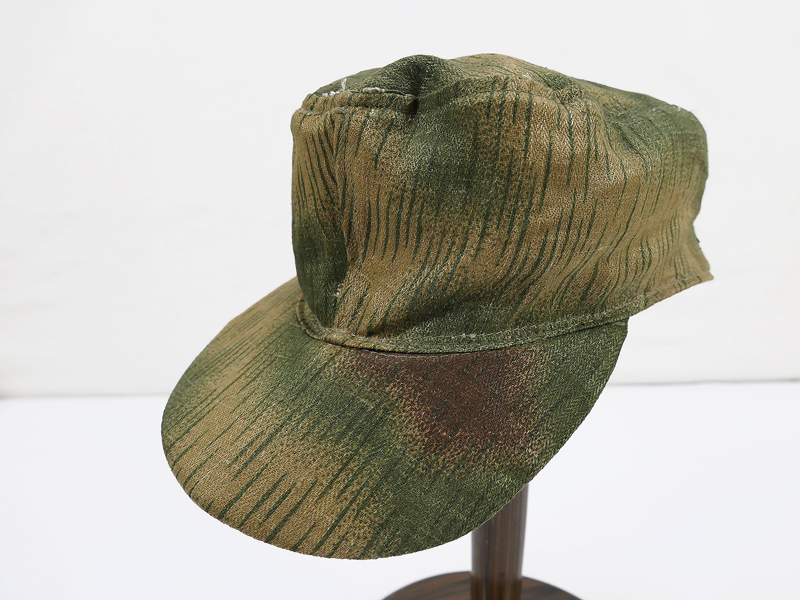 Wehrmacht Frontfertigung Sumpftarn Drillich Feldmütze Texled Gr.60/61 Tarnmütze aus Museum