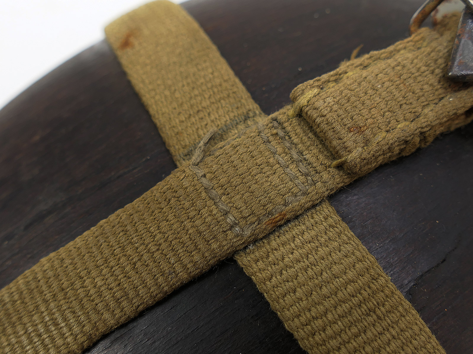Wehrmacht DAK Afrikakorps Feldflasche Kokosnuss Tropen H.R.E.42 mit Becher COLLECTION BATTLE WORN