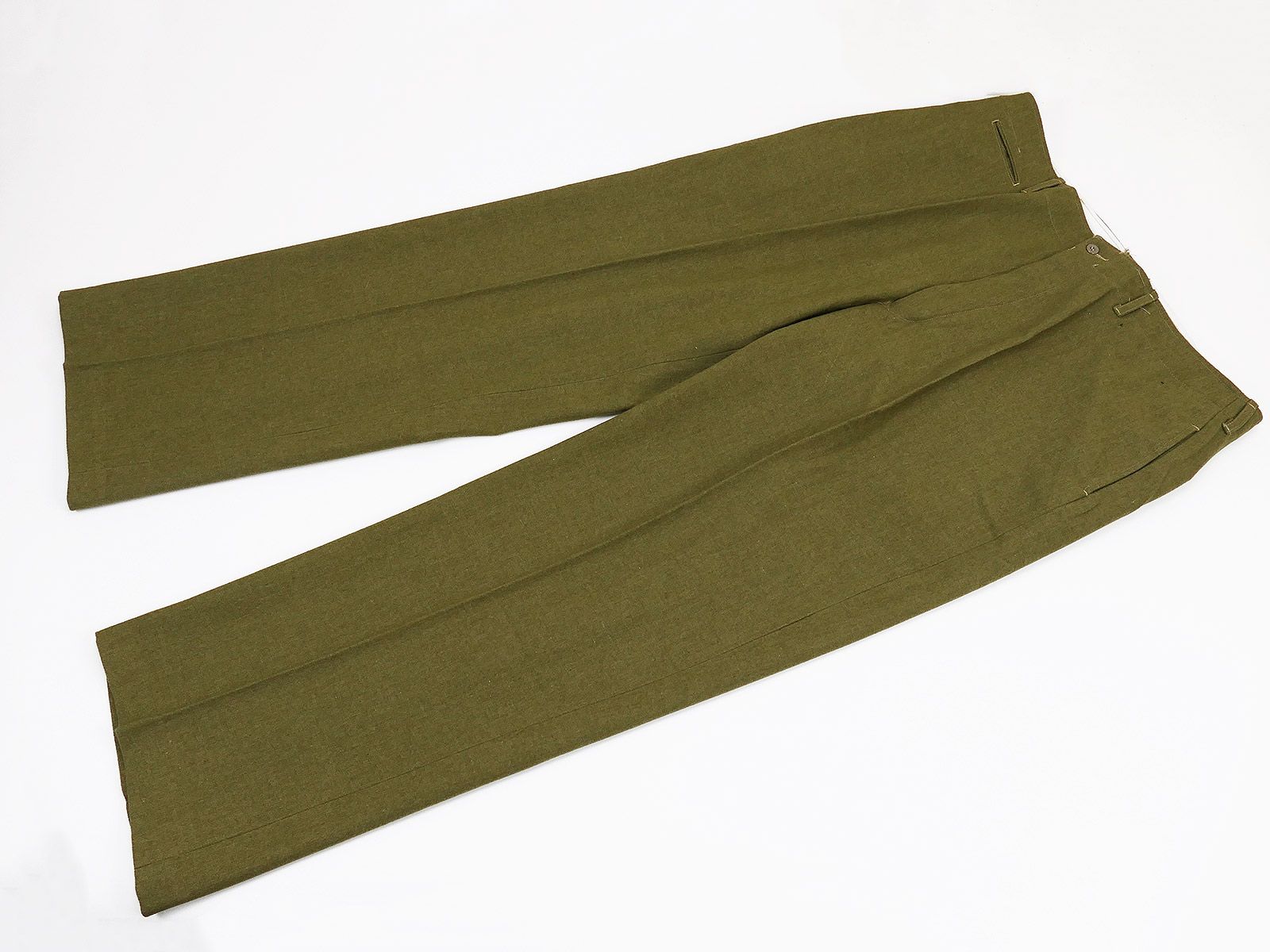 P1694278 Einzelstück - US M1937 Feldhose M37 Mustard Field Trousers Wool ANTZ W42 L32 mit Maßen