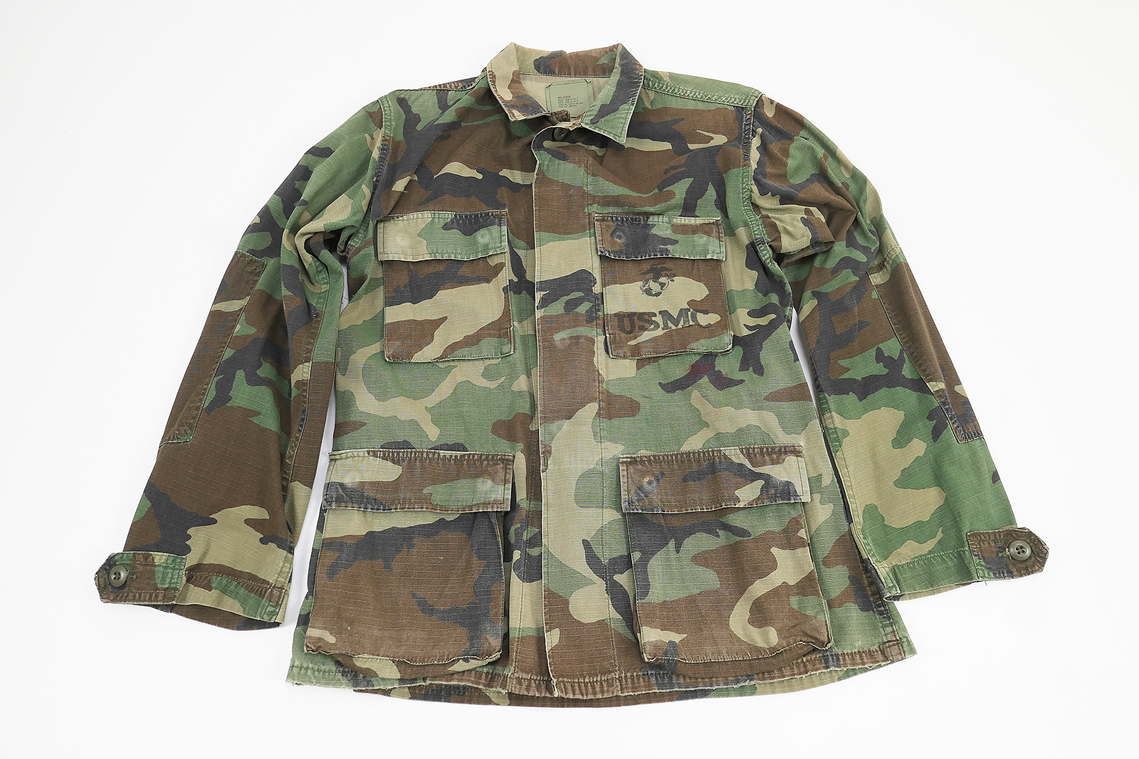 P1540377 US Army USMC Feldhemd Coat Hot Weather Camouflage Woodland - Small Regular