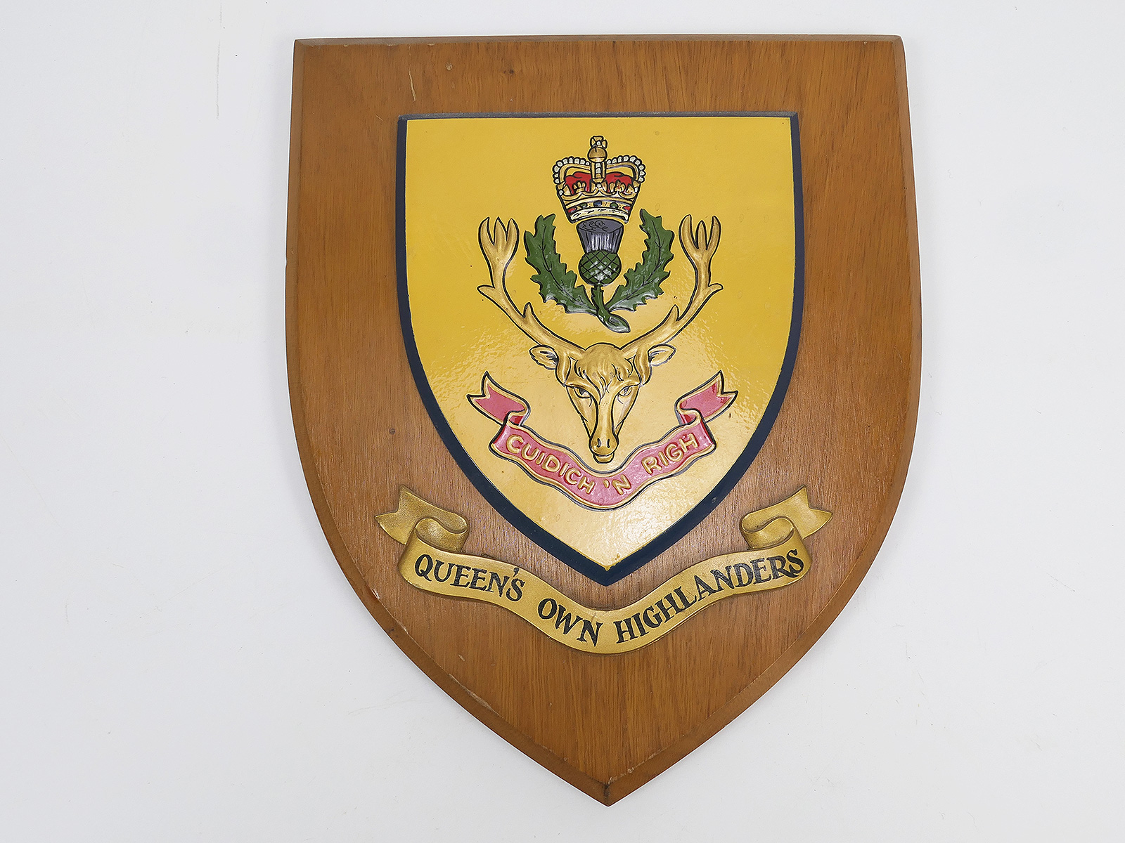 Erinnerungs Wand Tafel Plakette Queen`s Own Highlanders Regiment