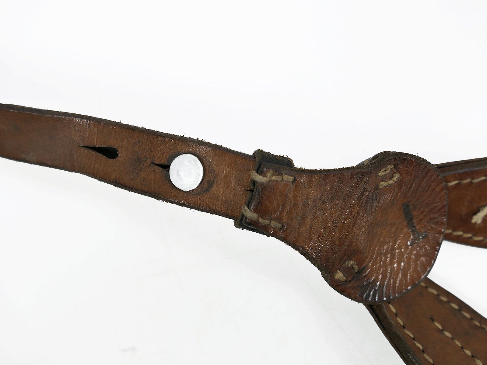 Einzelstück - Wehrmacht Original Y-Riemen Leder Koppeltragegestell Franz Brehme 1942 Top!  COLLECTION