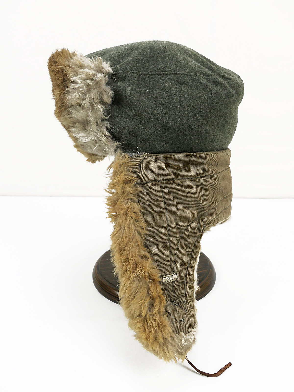Einzelstück Wehrmacht Wintermütze Fellmütze Kaninchenfell Hasenfell Feldmütze Gr.56