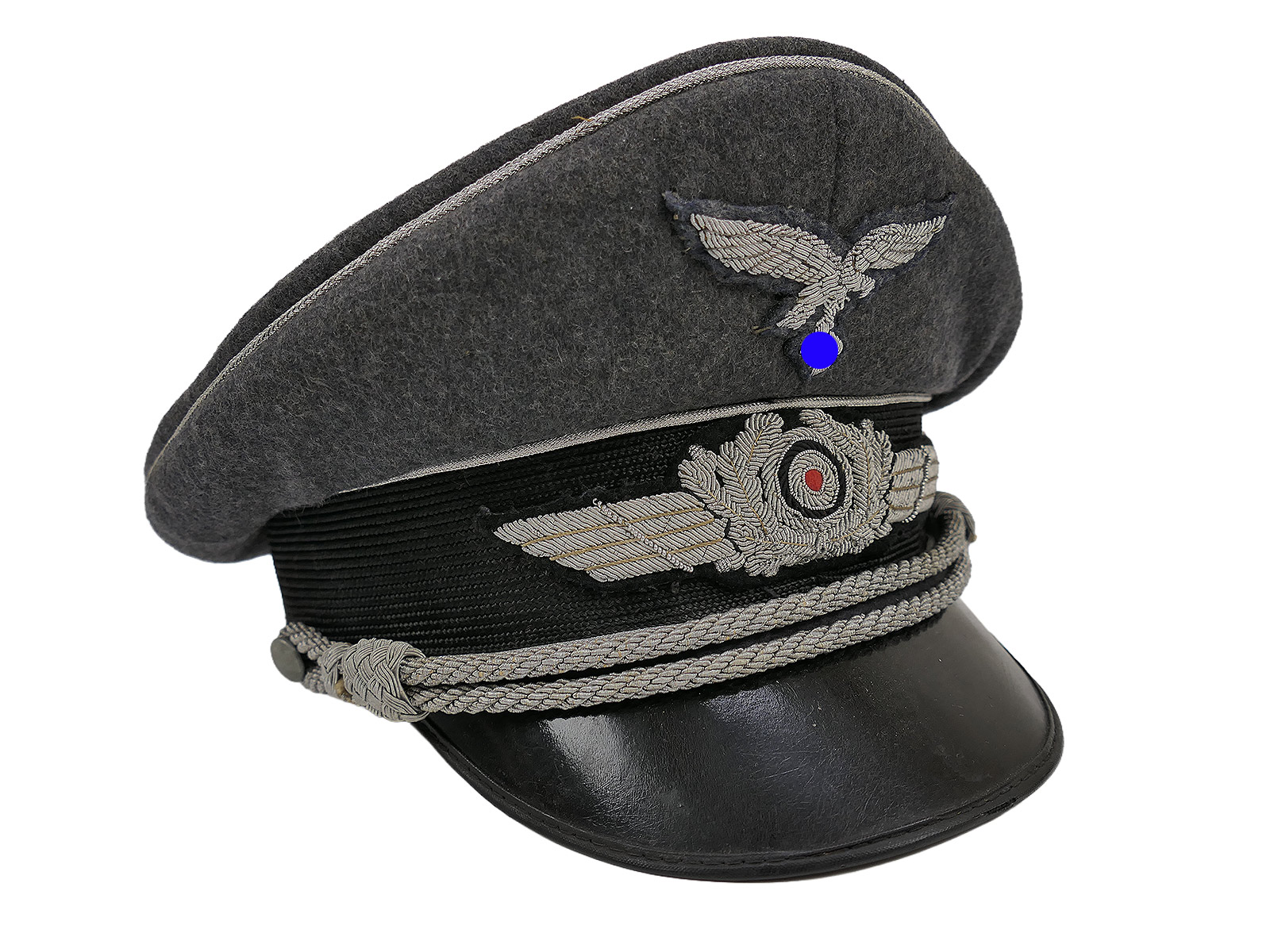 Original LUFTWAFFEN Schirmmütze Offizier mit handgestickten Effekten COLLECTION