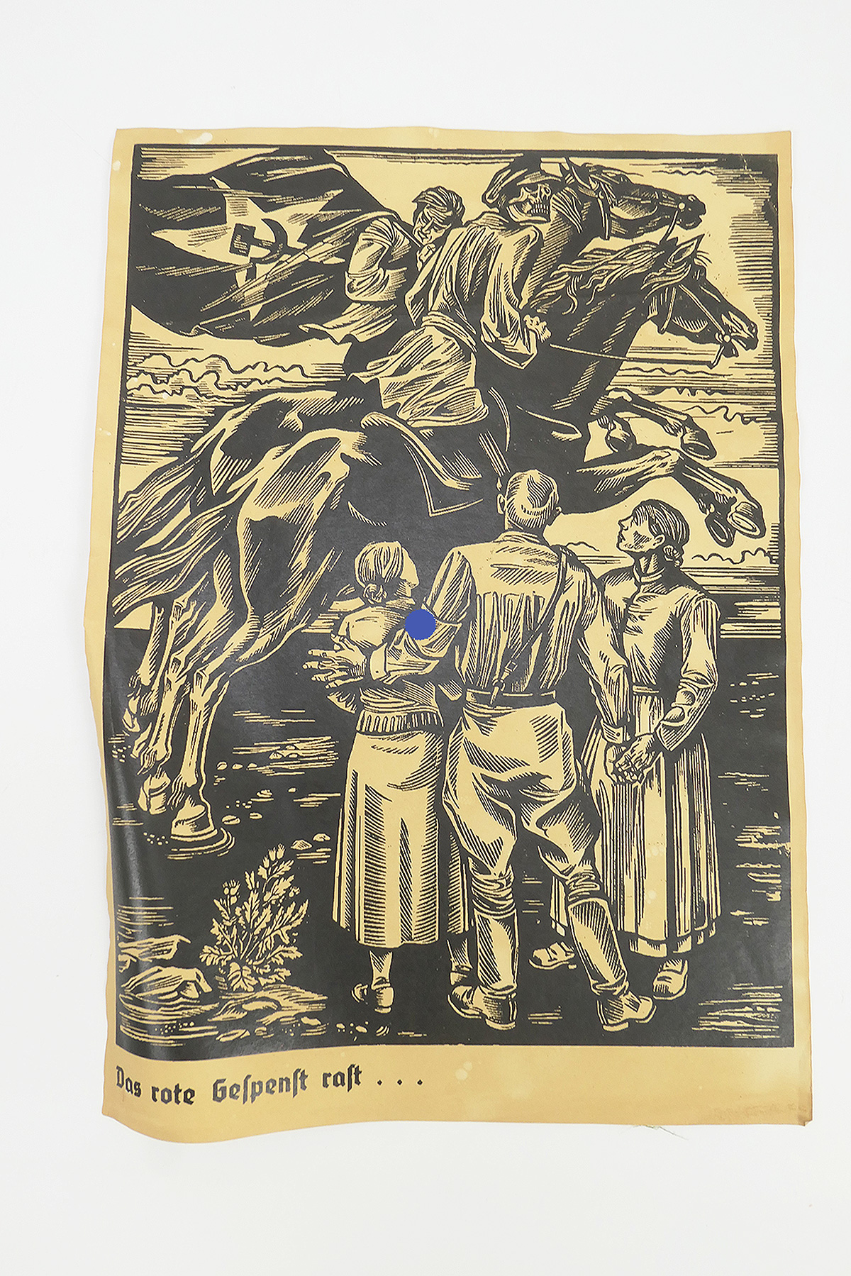 Vintage Bild Propaganda Plakat Poster - Das rote Gespenst rast