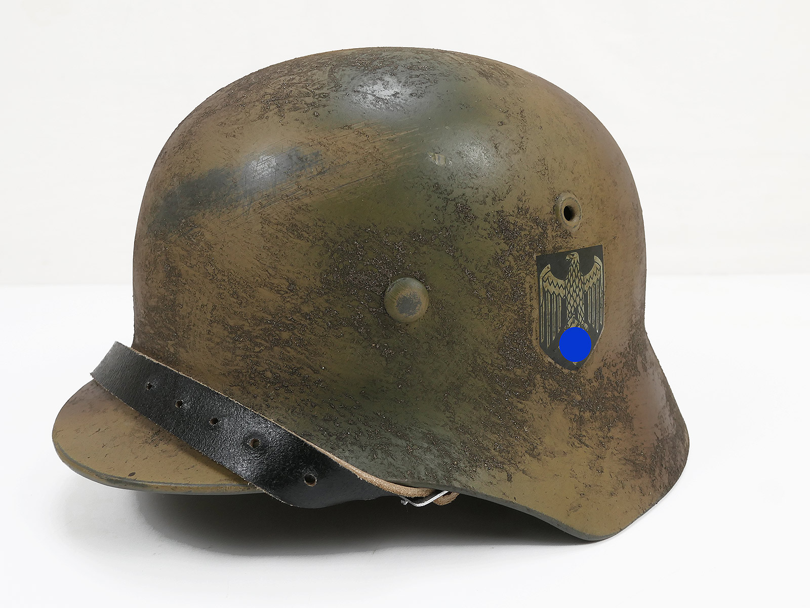 Wehrmacht Stahlhelm M40 NORMANDIE Camouflage SD Tarnhelm Gr.57/58 Rauhtarn