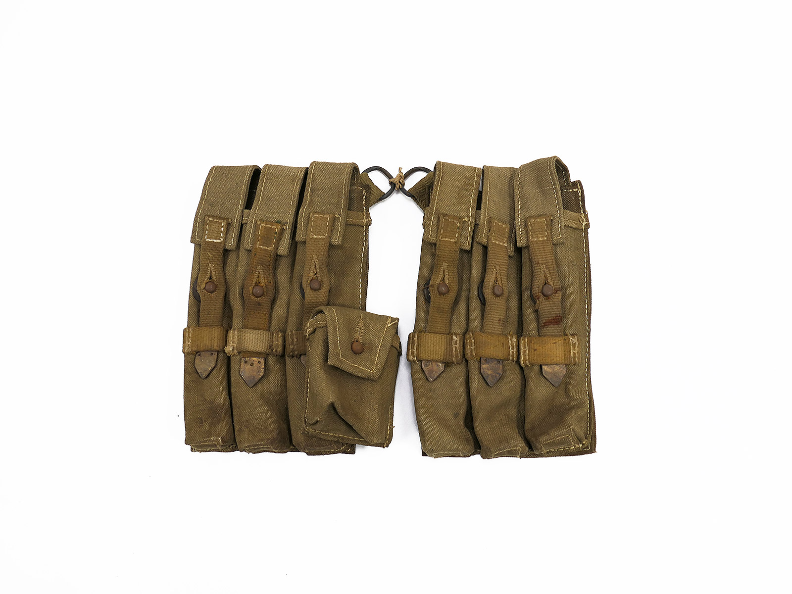 #W3 Wehrmacht DAK Afrika Korps Paar MP 38/40 Magazintaschen HELL MP38 MP40 Web Leinen Tasche