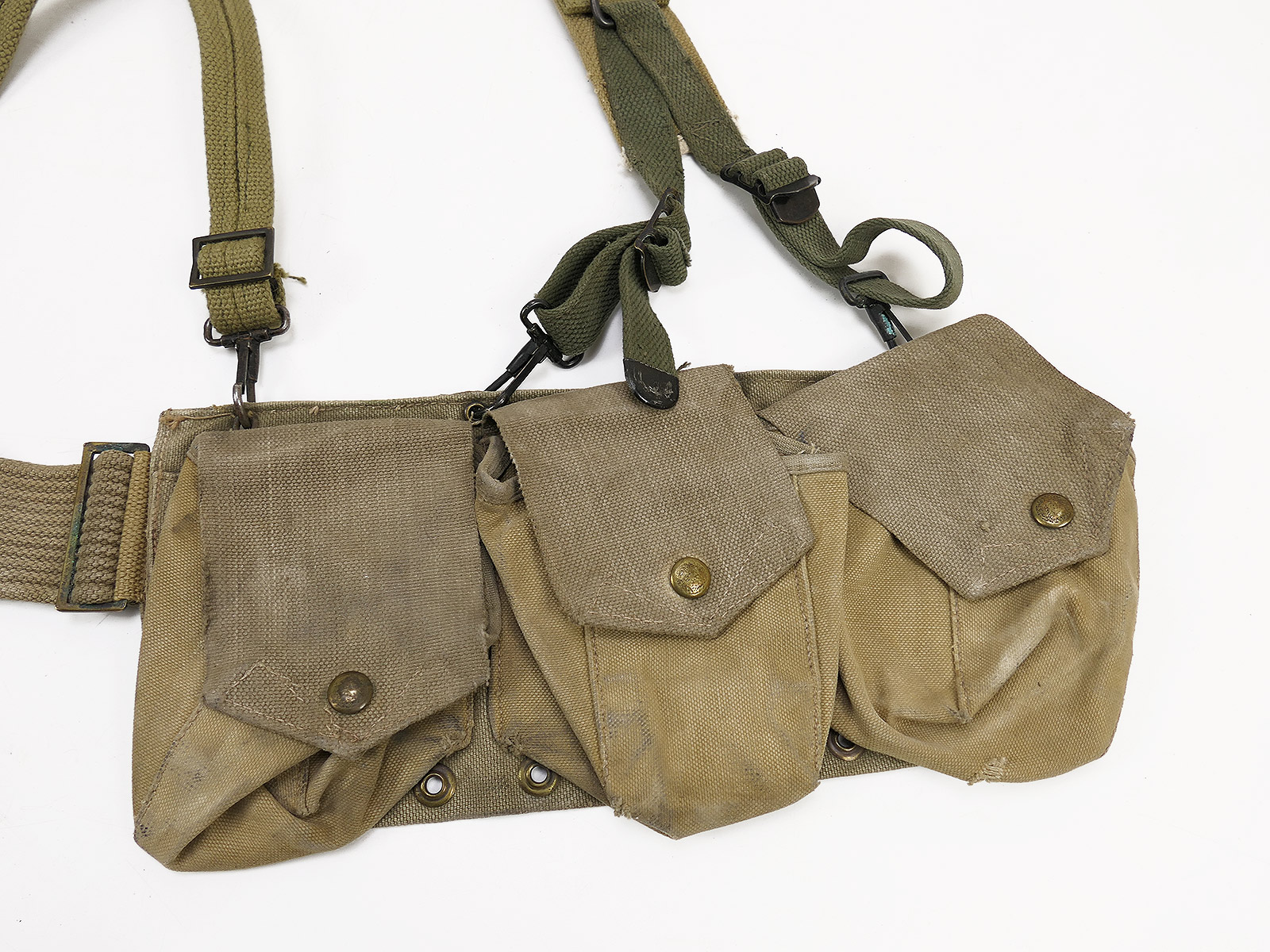 Type WW2 US Army SET B.A.R. Ammo Belt Browning Automatic Rifle + Suspenders Munitions Koppel