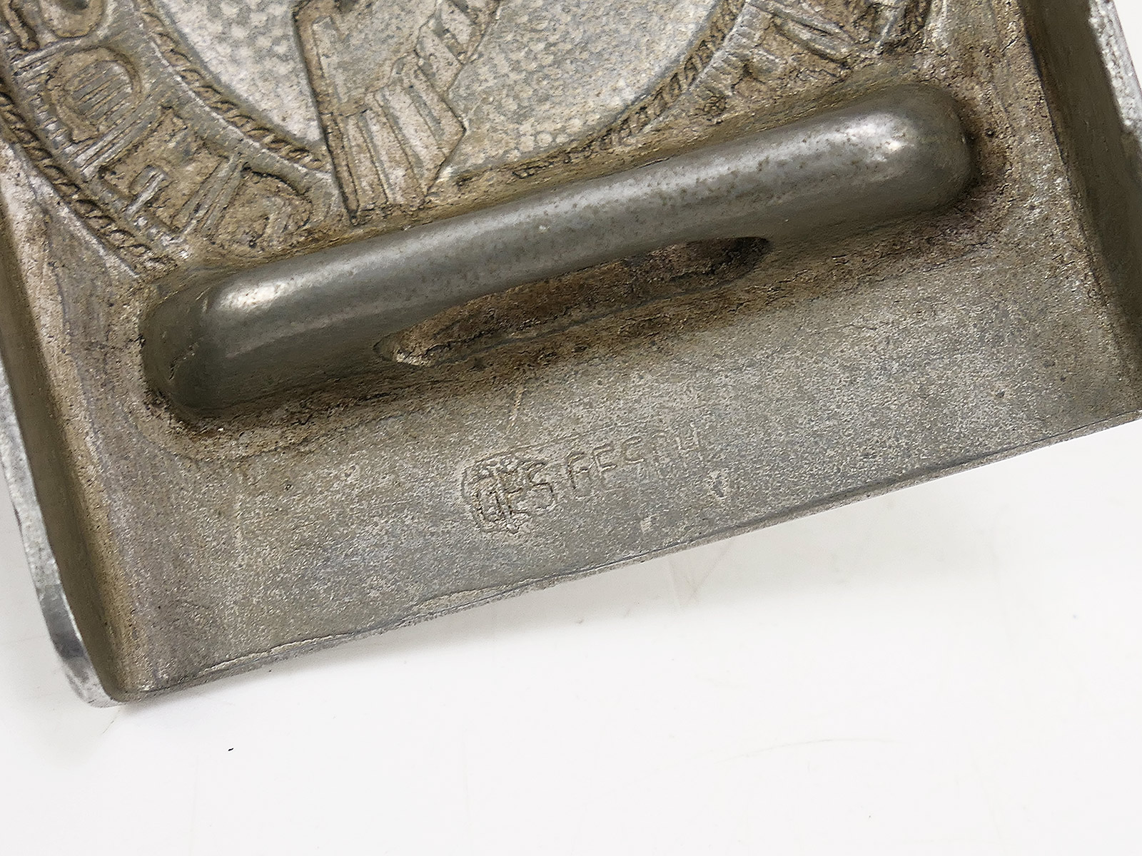 Einzelstück - Aluminium Deutsche Reichsbahn Koppelschloss Eisenbahn Antik COLLECTION BATTLE WORN