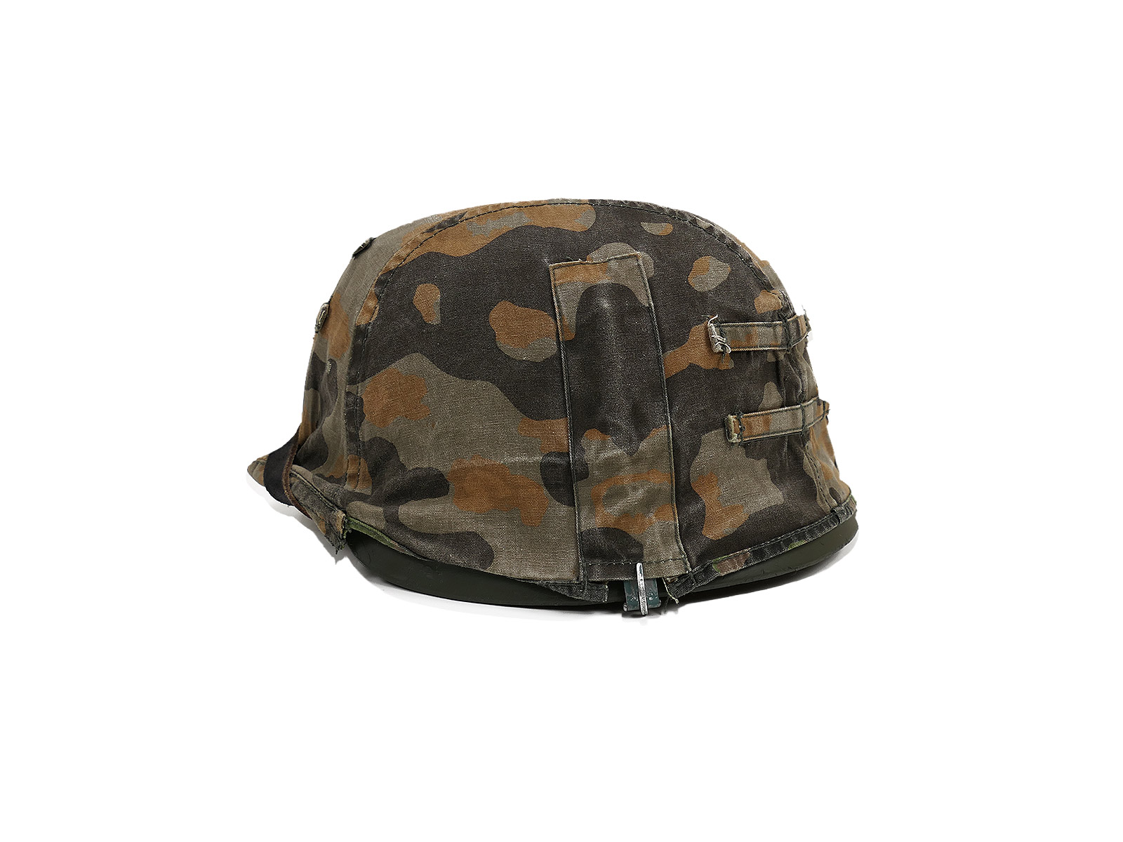 Wehrmacht Stahlhelm Typ M35 Gr. 59 mit Platane Helmtarnbezug Waffen SS SAMMLUNG