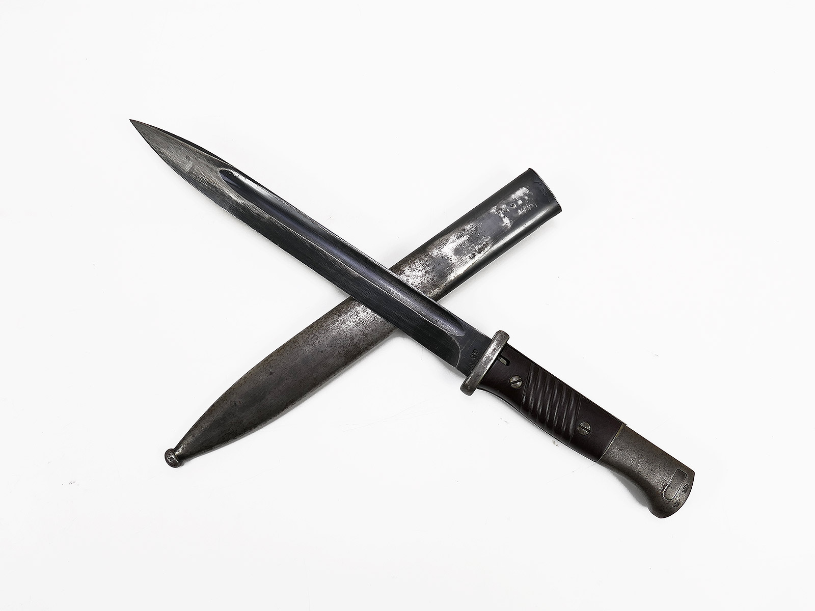 #A4 Wehrmacht Bajonett M84/98 "ab" Karabiner K98 / Seitengewehr mit Scheide 