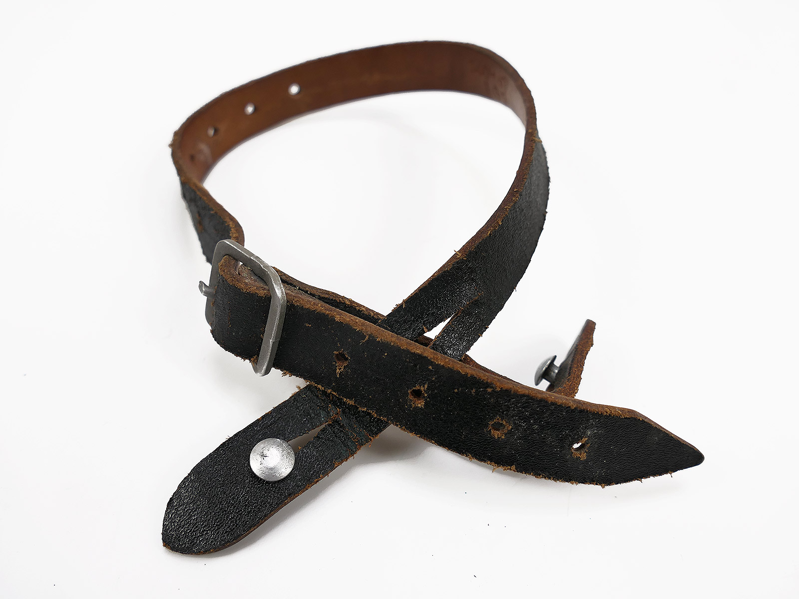 Einzelstück Vintage Kinnriemen Antik für BGS Stahlhelm / Stahlhelm Wehrmacht