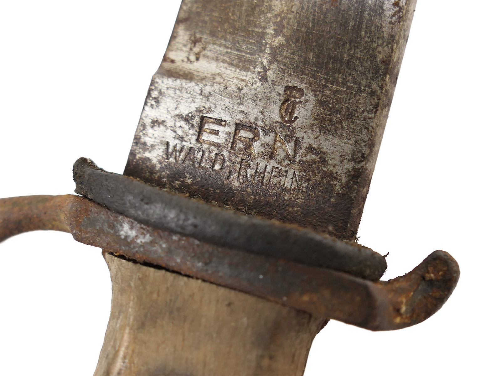 WK1 Grabendolch mit Abnahme ERN Wald Rheinl. Rasiermesser Fabrik COLLECTION BATTLE WORN