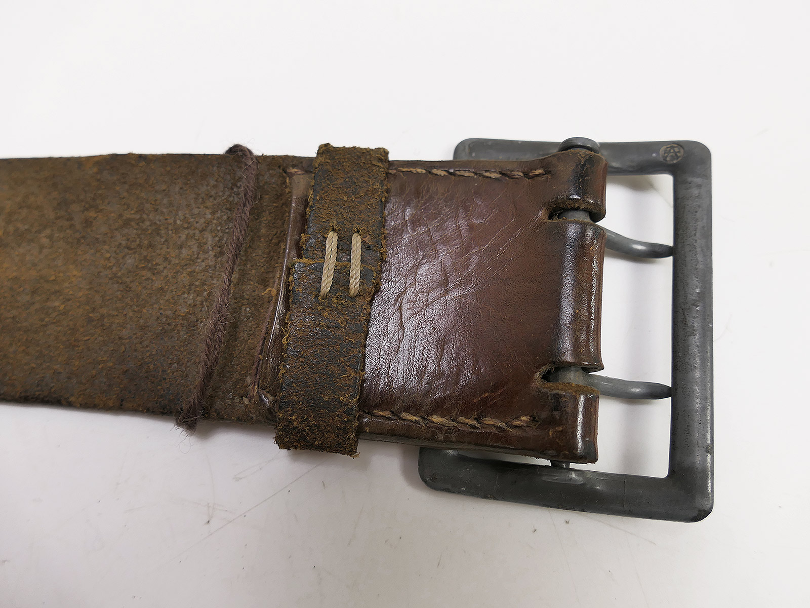 EINZELSTÜCK Vintage Assmann Zweidornkoppel Leibriemen 47mm Koppelriemen Lederkoppel 110cm