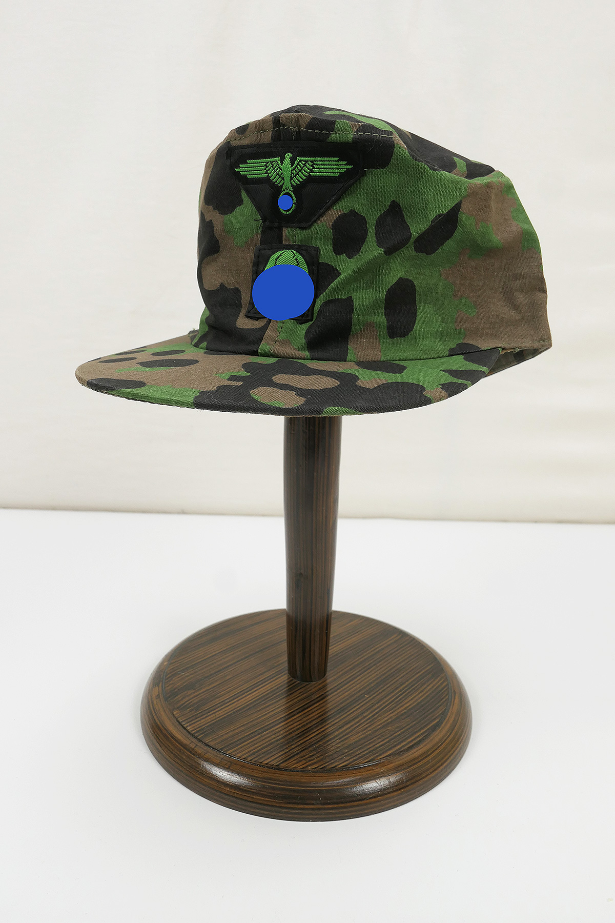 Waffen SS Feldmütze Platane Gr.56 Tarnmütze mit grünen Effekten