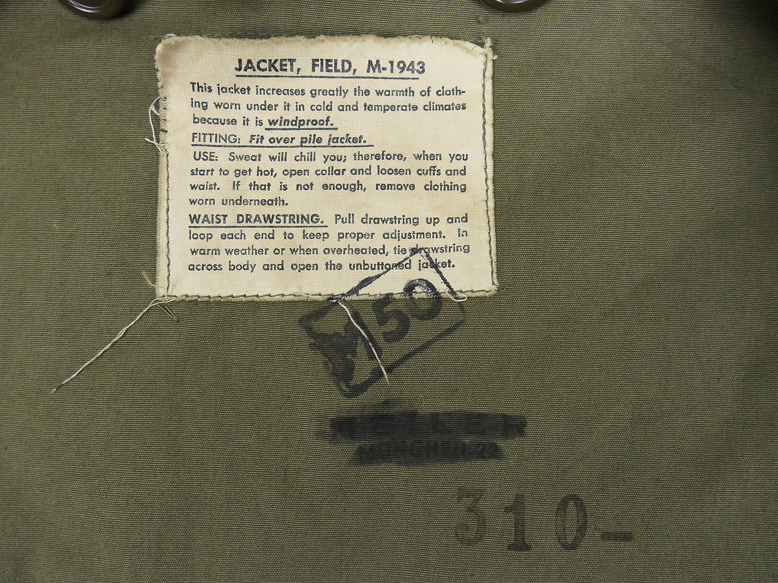 Original US Army WW2 M-1943 Field Jacket Feldjacke 1944 Gr.38R