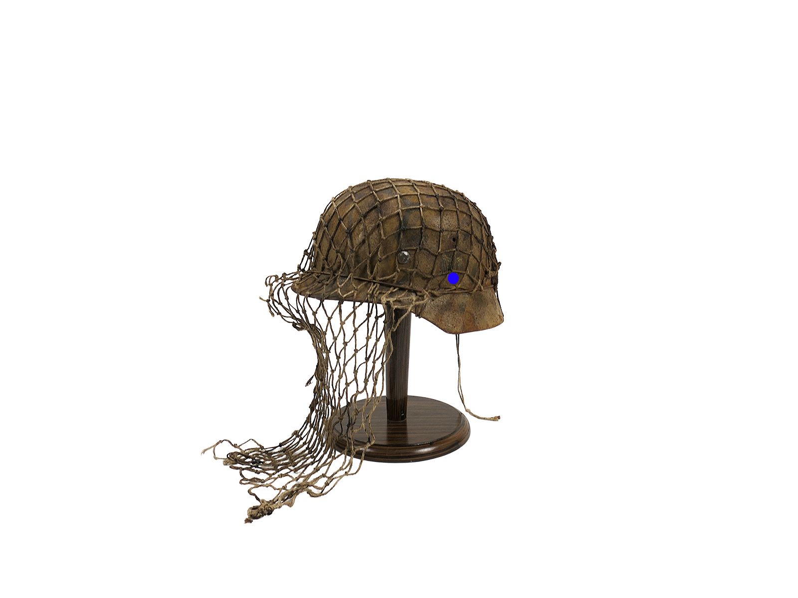 Wehrmacht Scharfschützen Stahlhelm M40 camouflage Tarnhelm mit Tarnschleier ANTIK BATTLE WORN Gr.59/60