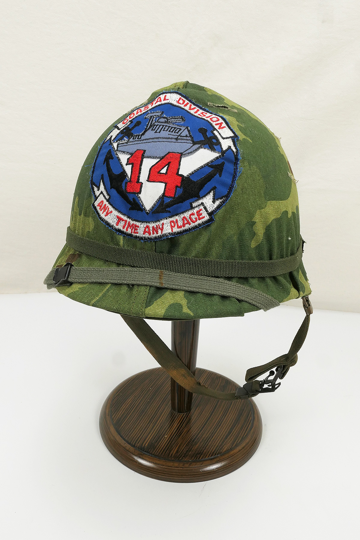 US ARMY Vietnam M1 Stahlhelm mit Mitchell Helmbezug und Liner #17