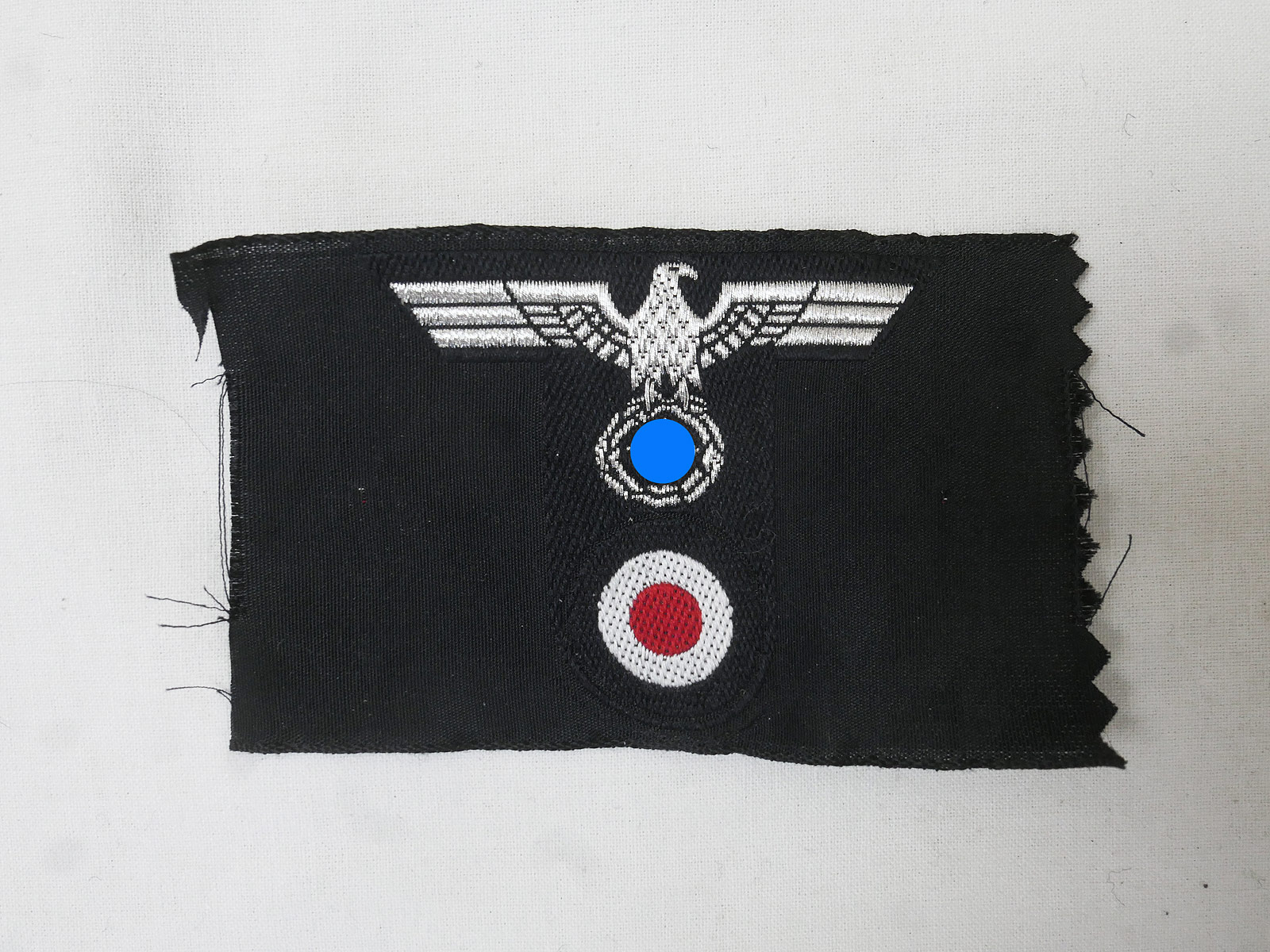 P1450912 Wehrmacht Panzer T-Mützenabzeichen Offizier Mützenadler T-Adler gewebt Feldmütze