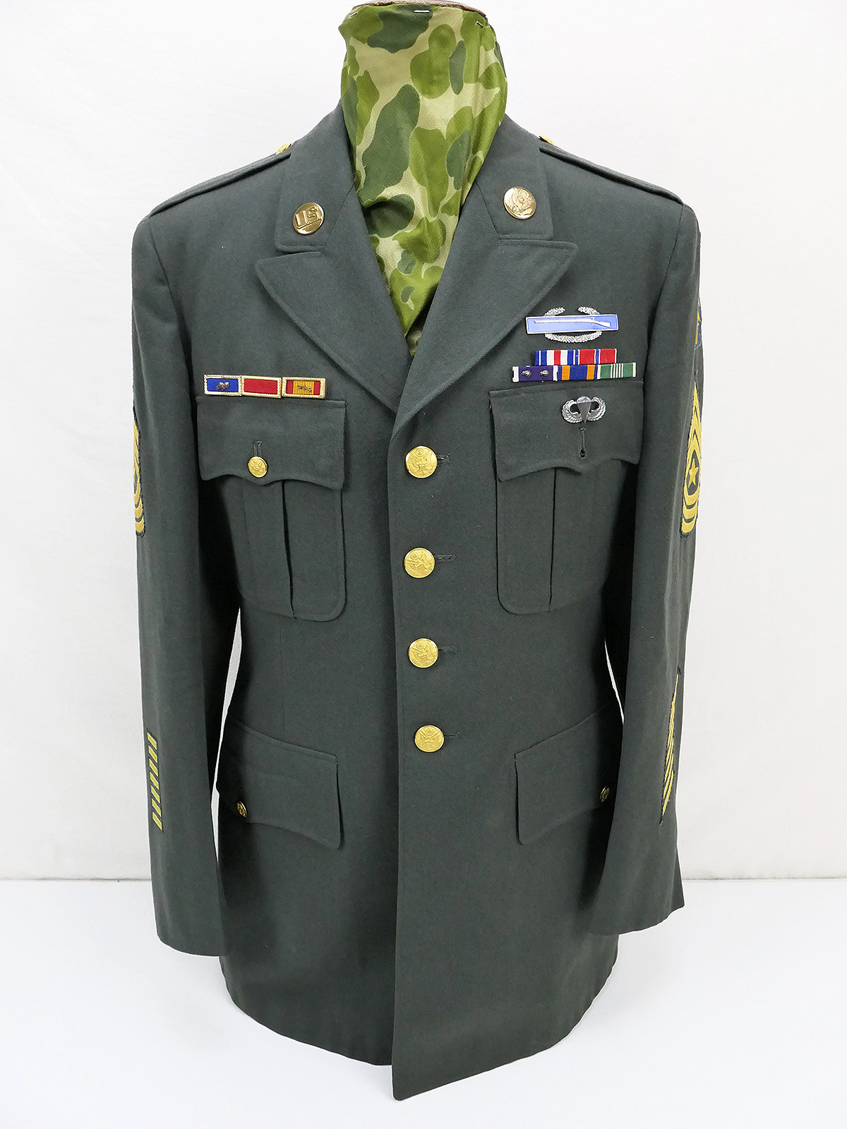 P1279366 US ARMY Uniform Coat Man's Serge Green 1957 Airborne Special Forces 40L Korea Vietnam