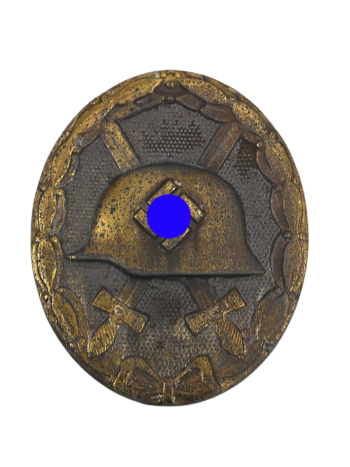 Wehrmacht Original WW2 Verwundetenabzeichen Gold Doppelhersteller L/55 und 100