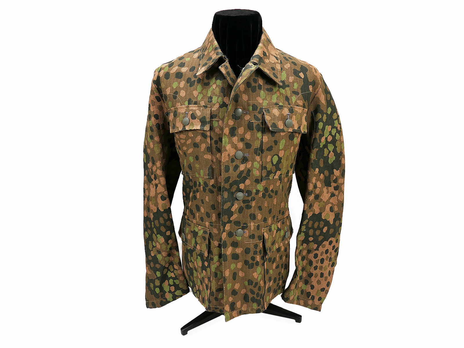 Waffen SS M43 Drillich Feldbluse Tarnjacke Erbsentarn Viertaschenrock pea dot 44 tunic