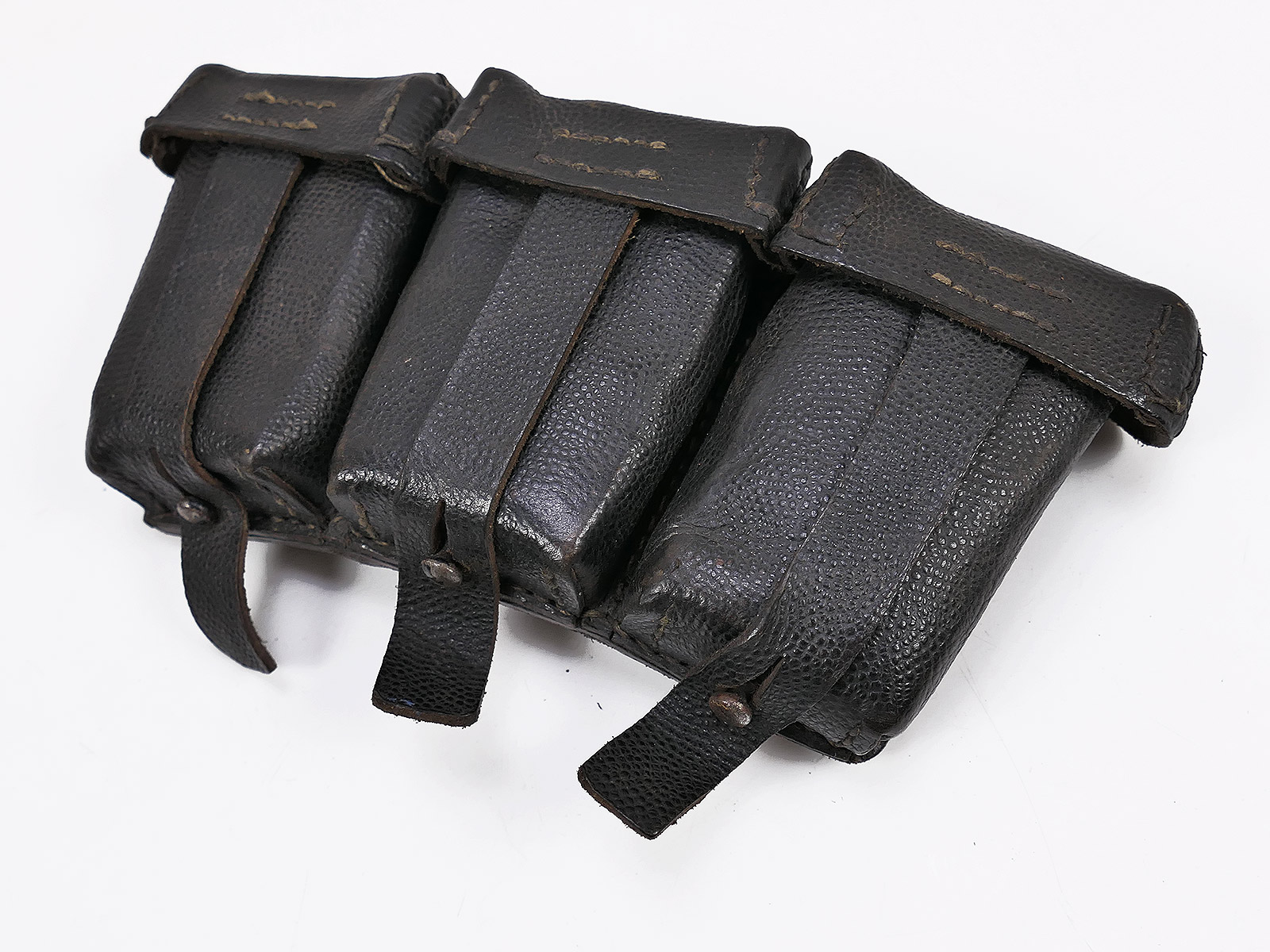 Einzelstück - Wehrmacht K98 3er Patronentasche schwarz ORIGINAL Rbnr. COLLECTION