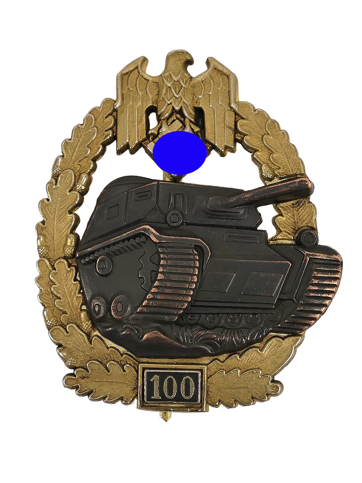 Wehrmacht Panzerkampfabzeichen Heer mit Einsatzzahl 100 Hersteller JFS