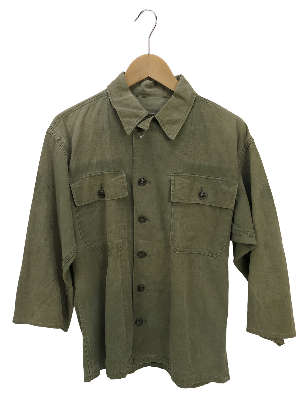 Original US Army WW2 M-1943 HBT Jacket Hemd M-43 BATTLE WORN
