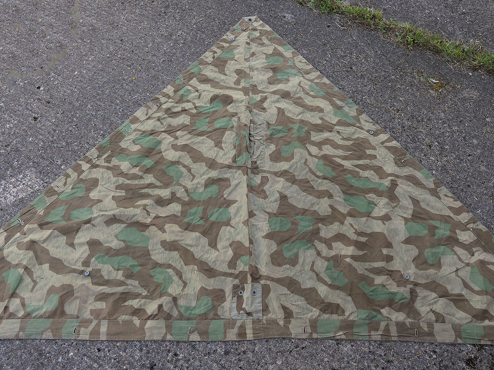 Wehrmacht Original Zeltplane M31 splittertarn Zeltbahn Tarnzeltbahn mit Hersteller BATTLE WORN