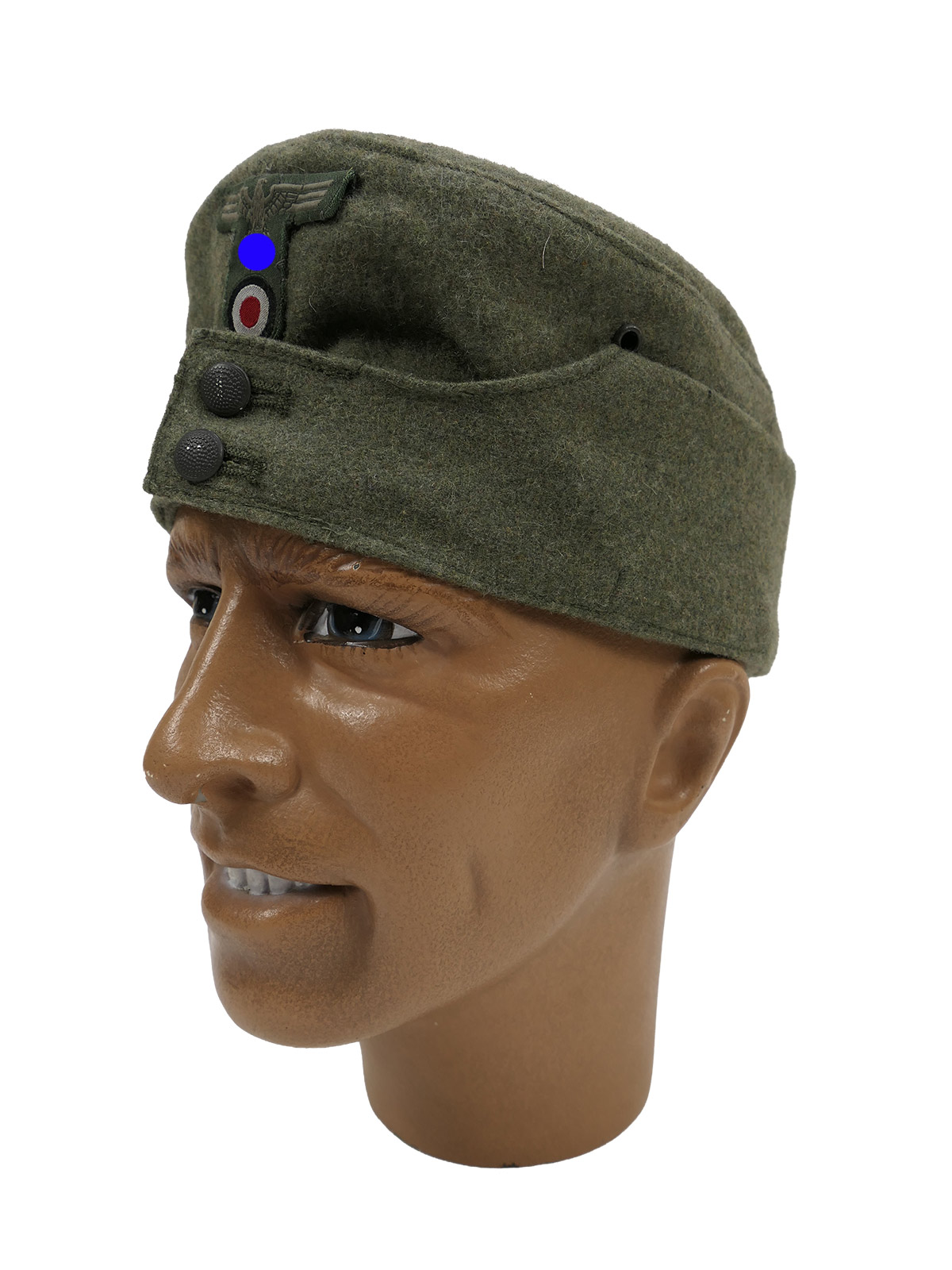 Wehrmacht Heer antikes M42 Schiffchen für Mannschaften Gr.57 BATTLE WORN