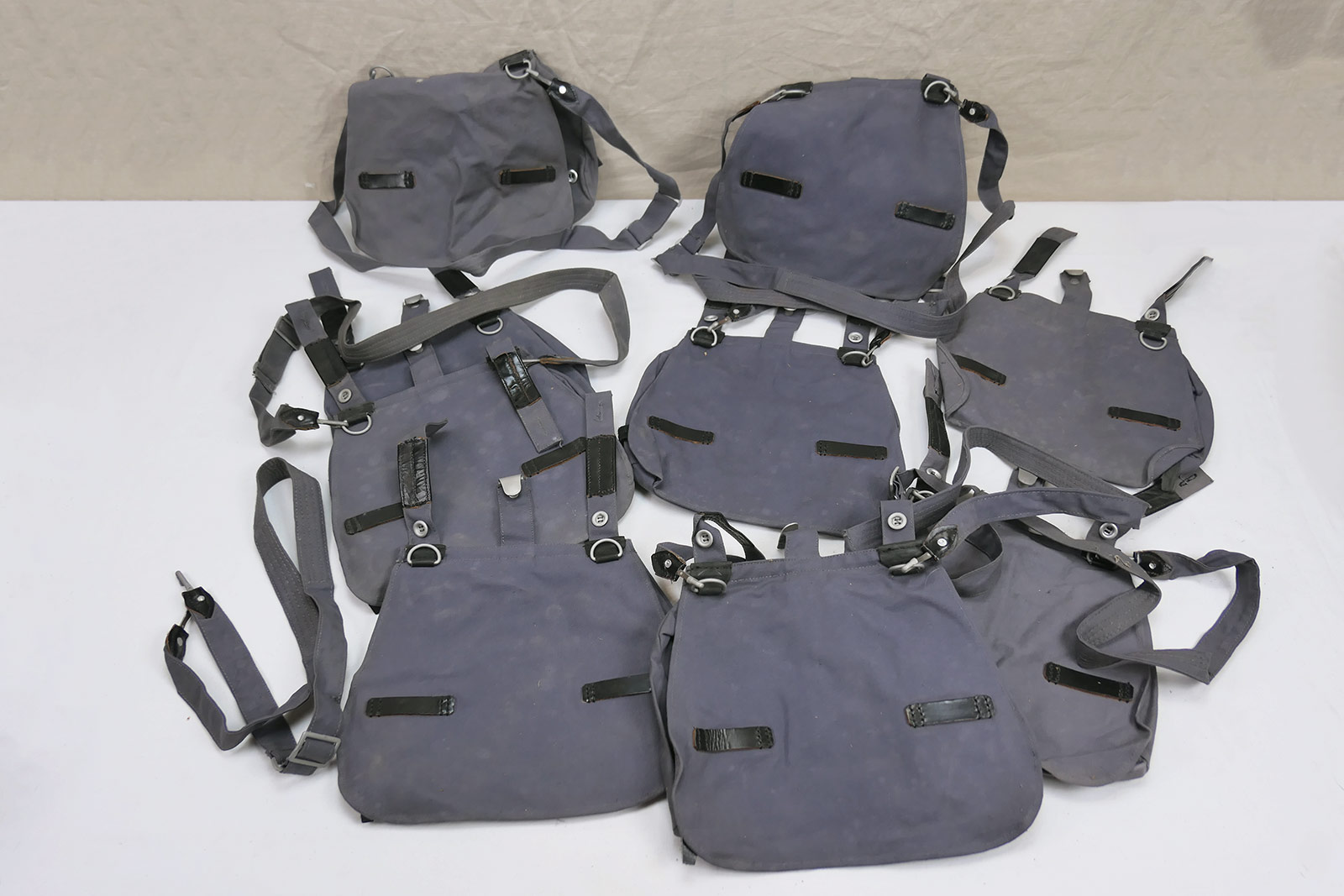 1x WL Brotbeutel mit Trageriemen Blaugrau Typ Luftwaffe WW2 LW