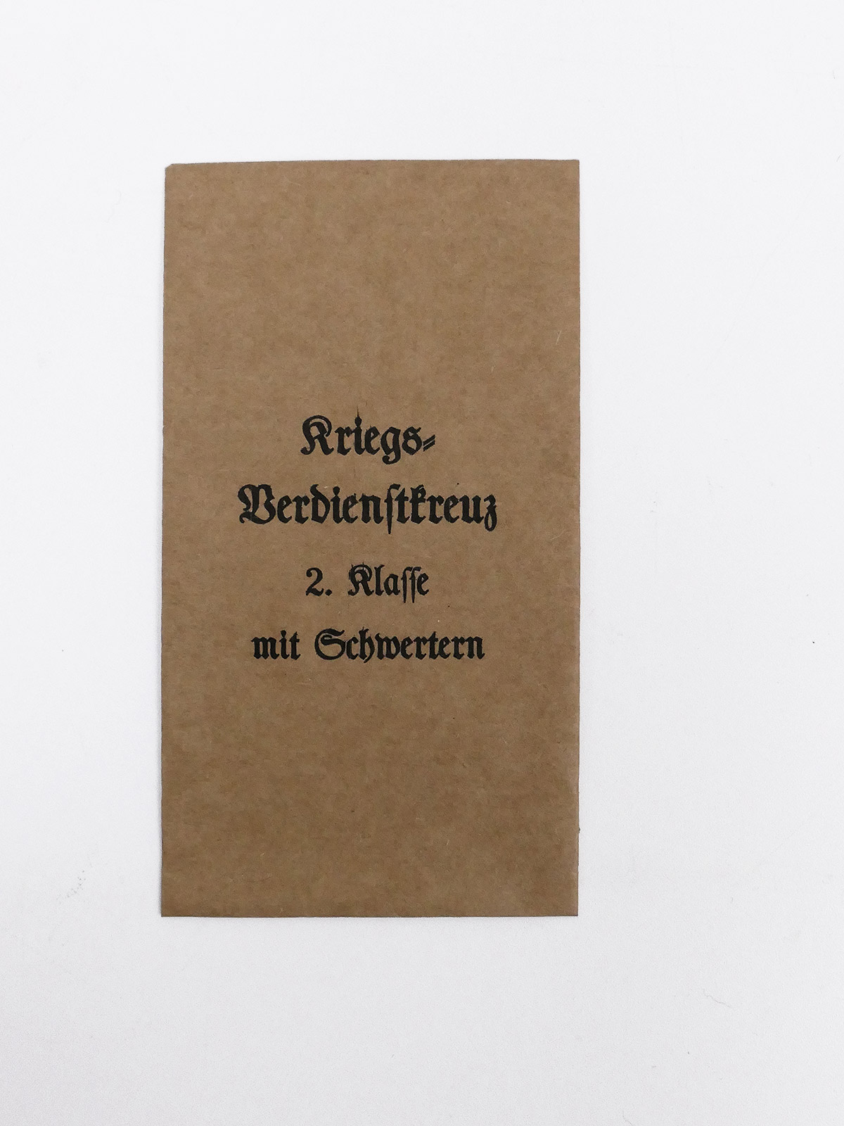 Verleihungstüte für Orden + Auszeichnungen - KVK Kriegsverdienstkreuz 2.Klasse m. Schwertern