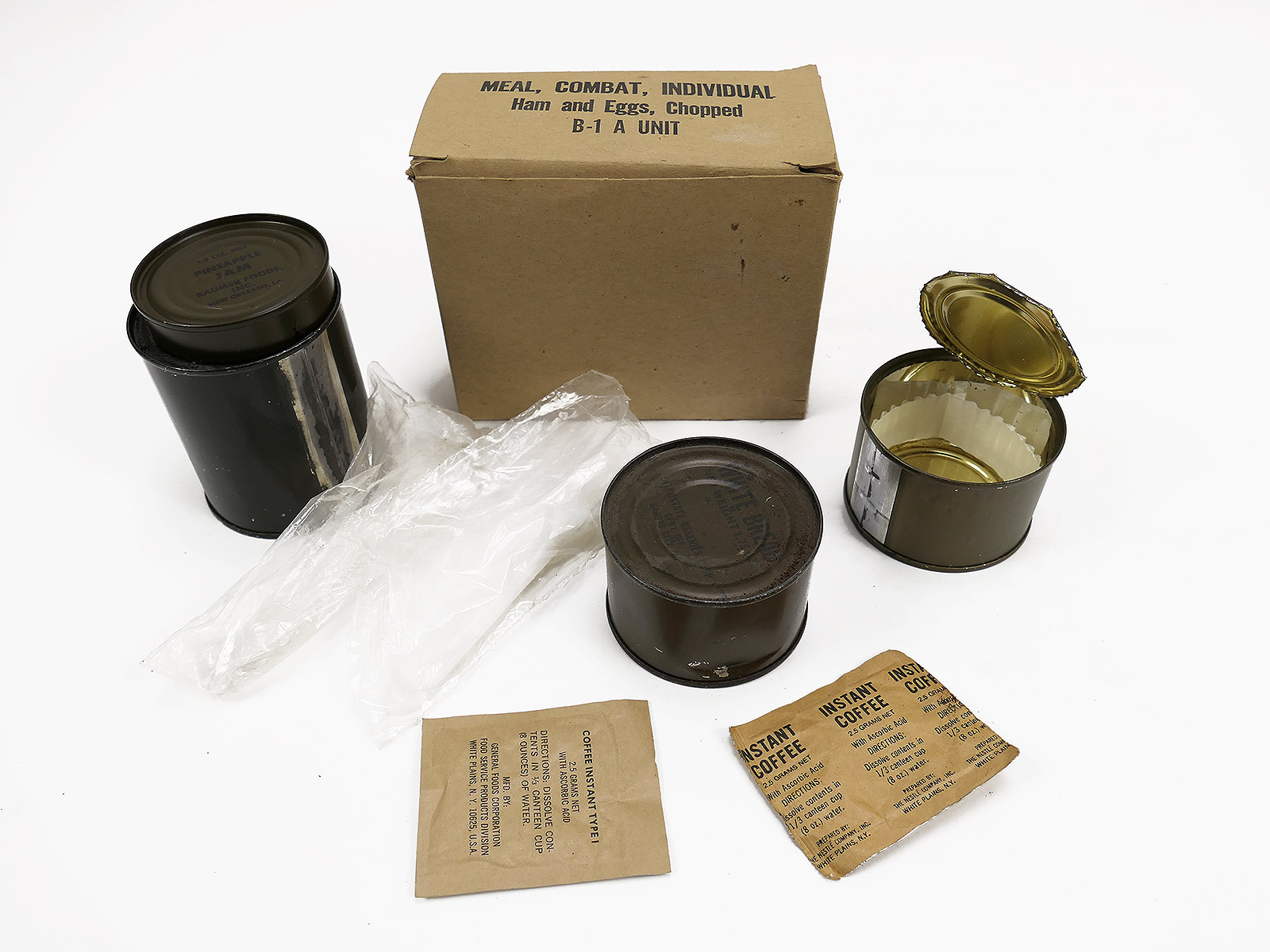 US Army Vietnam GI Ration Meal Combat Individual B-1 Unit Dosen 