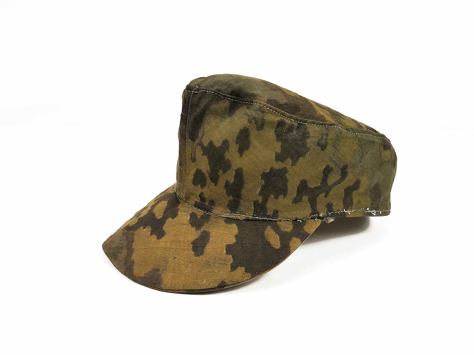 #Z1/ Waffen SS Frontfertigung Feldmütze Original Stoff Eichenlaub Herbst Gr.58 Tarnmütze