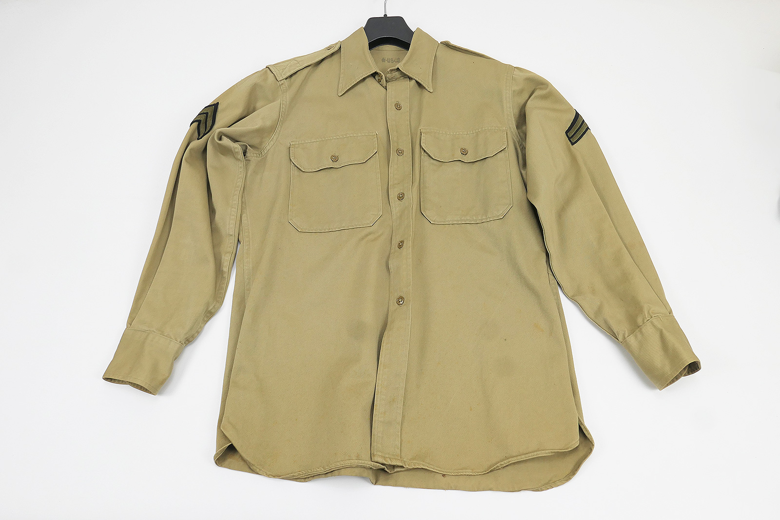 US Army Khaki Shirt Vietnam long sleeve Medium Feldhemd 1960`s Corporal