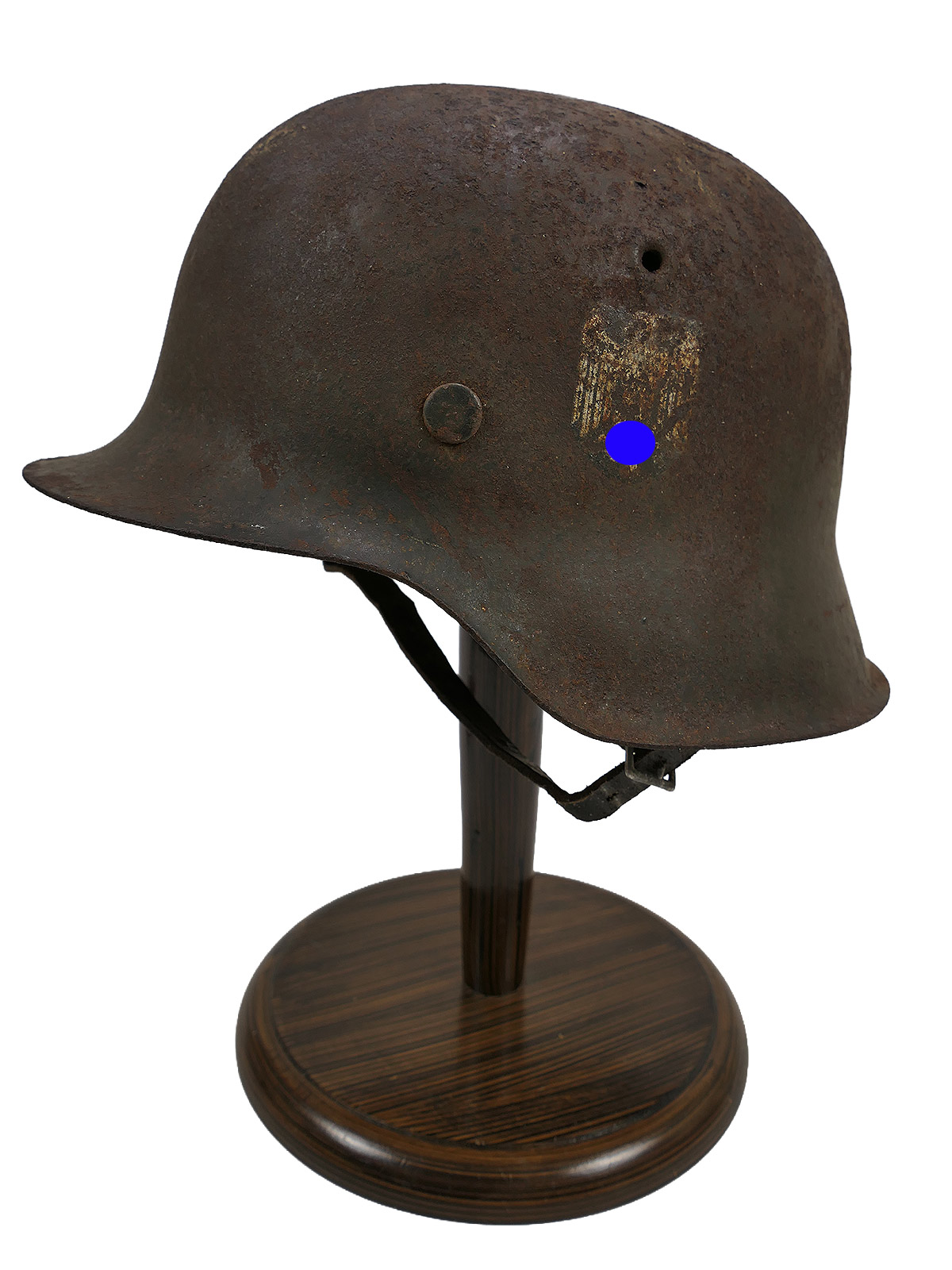Wehrmacht SD Stahlhelm M42 mit Helmfutter u. Kinnriemen ORIGINAL SCHEUNENFUND