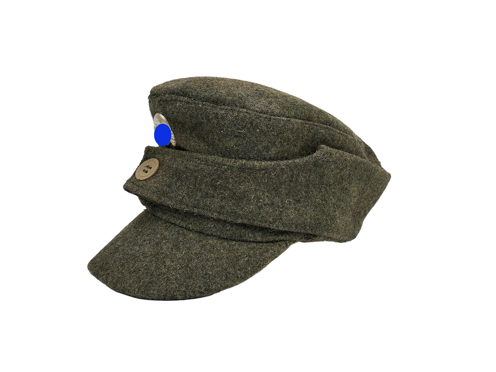Waffen SS Campstyle M43 Einknopf Feldmütze Wolltuch mit Metall TK Baschlikmütze Gr.59