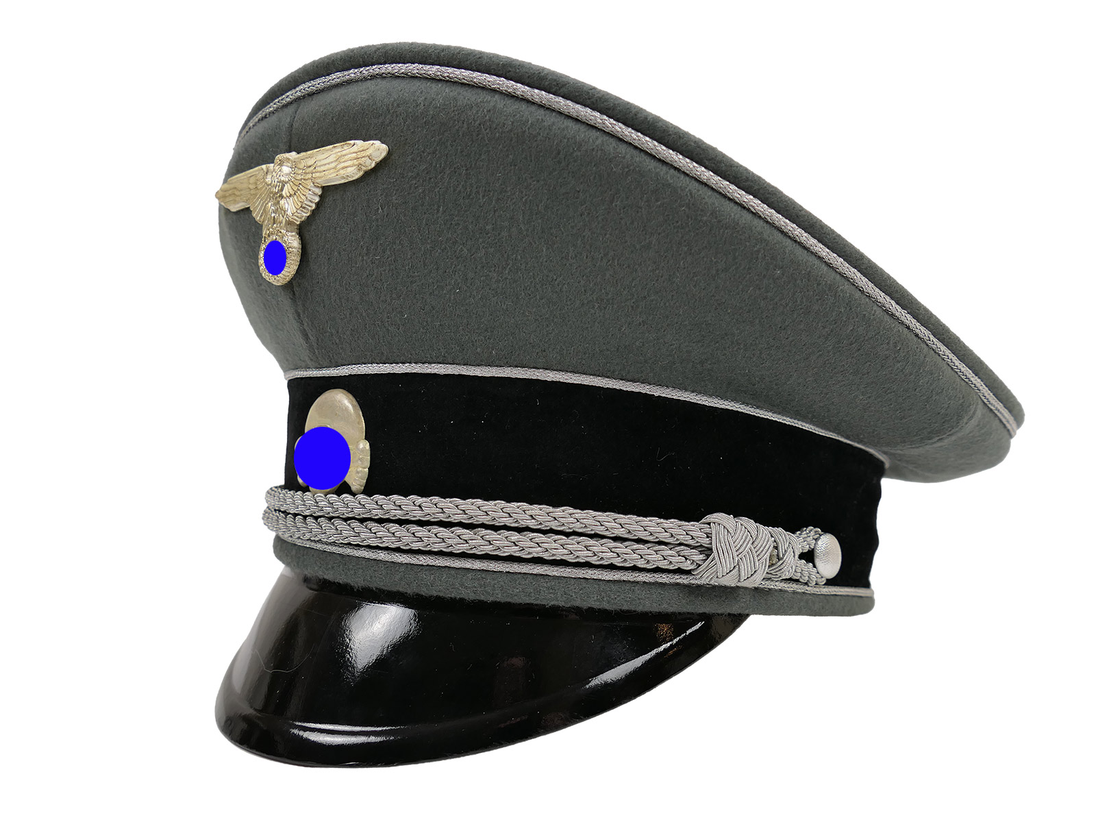 Waffen SS Schirmmütze General Gr.58 Top Museumsanfertigung mit Metall Effekten