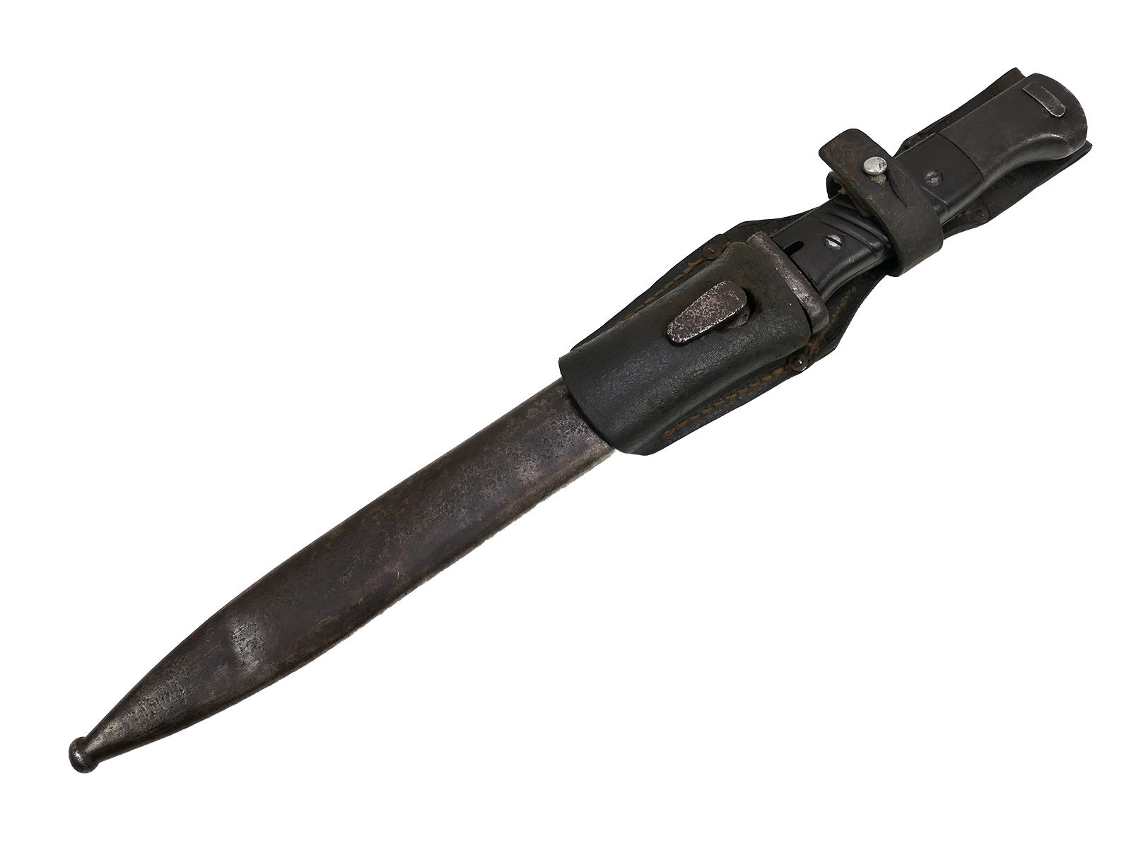 Wehrmacht Bajonett M84/98 K98 / Seitengewehr S/155 mit Koppelschuh BATTLE WORN