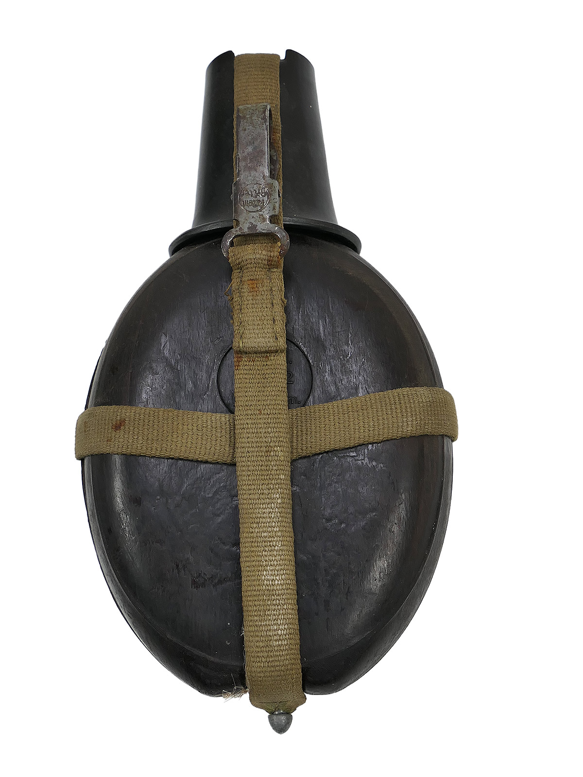 Wehrmacht DAK Afrikakorps Feldflasche Kokosnuss Tropen H.R.E.42 mit Becher COLLECTION BATTLE WORN