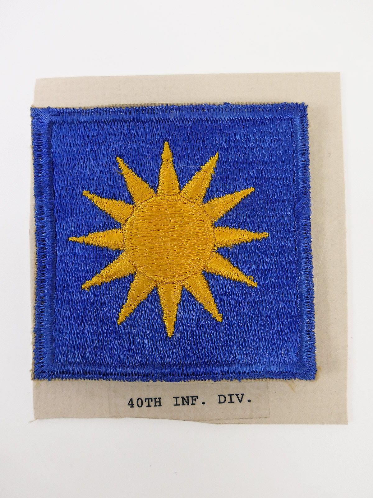 Original US ARMY WW2 Infanterie Divisionsabzeichen Patch - 40th Infantry Division Abzeichen