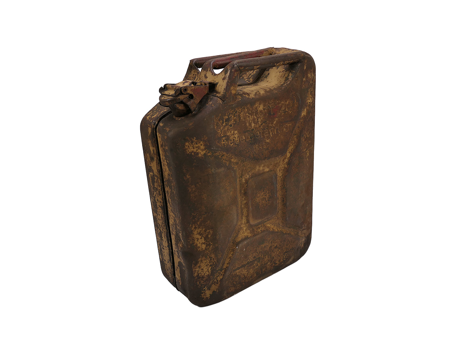 Original Wehrmacht Kraftstoff Kanister 1943 Einheitskanister 20L Dunkelgelb