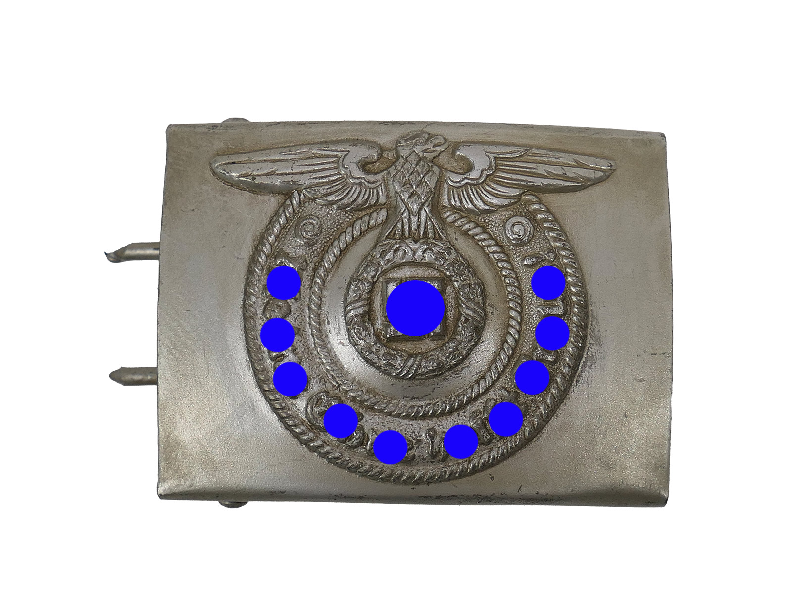Waffen SS RZM 36/42 Koppelschloss Stahl mit schöner Patina COLLECTION BATTLE WORN