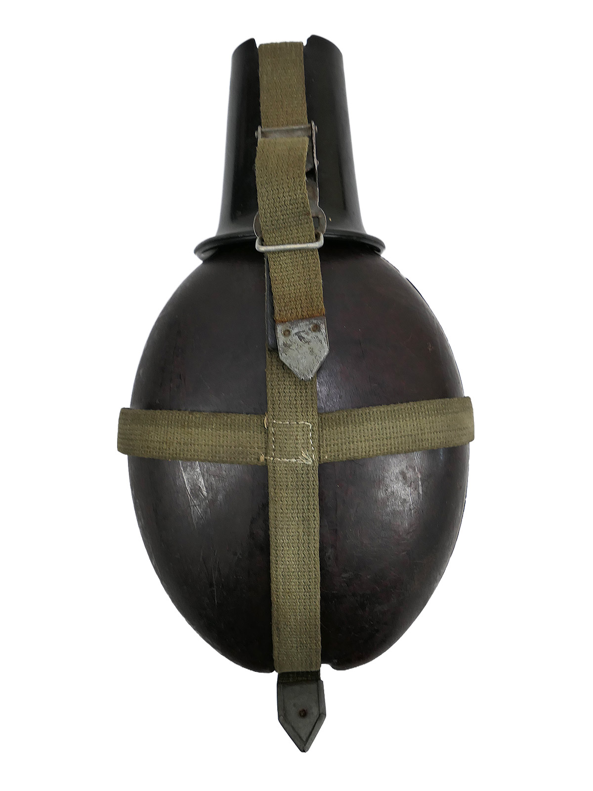 Wehrmacht DAK Afrikakorps Feldflasche Kokosnuss Tropen RITTER ALFURIT mit Becher COLLECTION BATTLE WORN