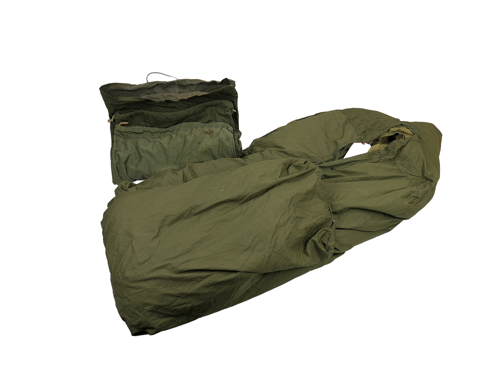 #4 US Army M-1949 Sleeping Bag Mountain Daunen Schlafsack + Cover + 3 Bags 