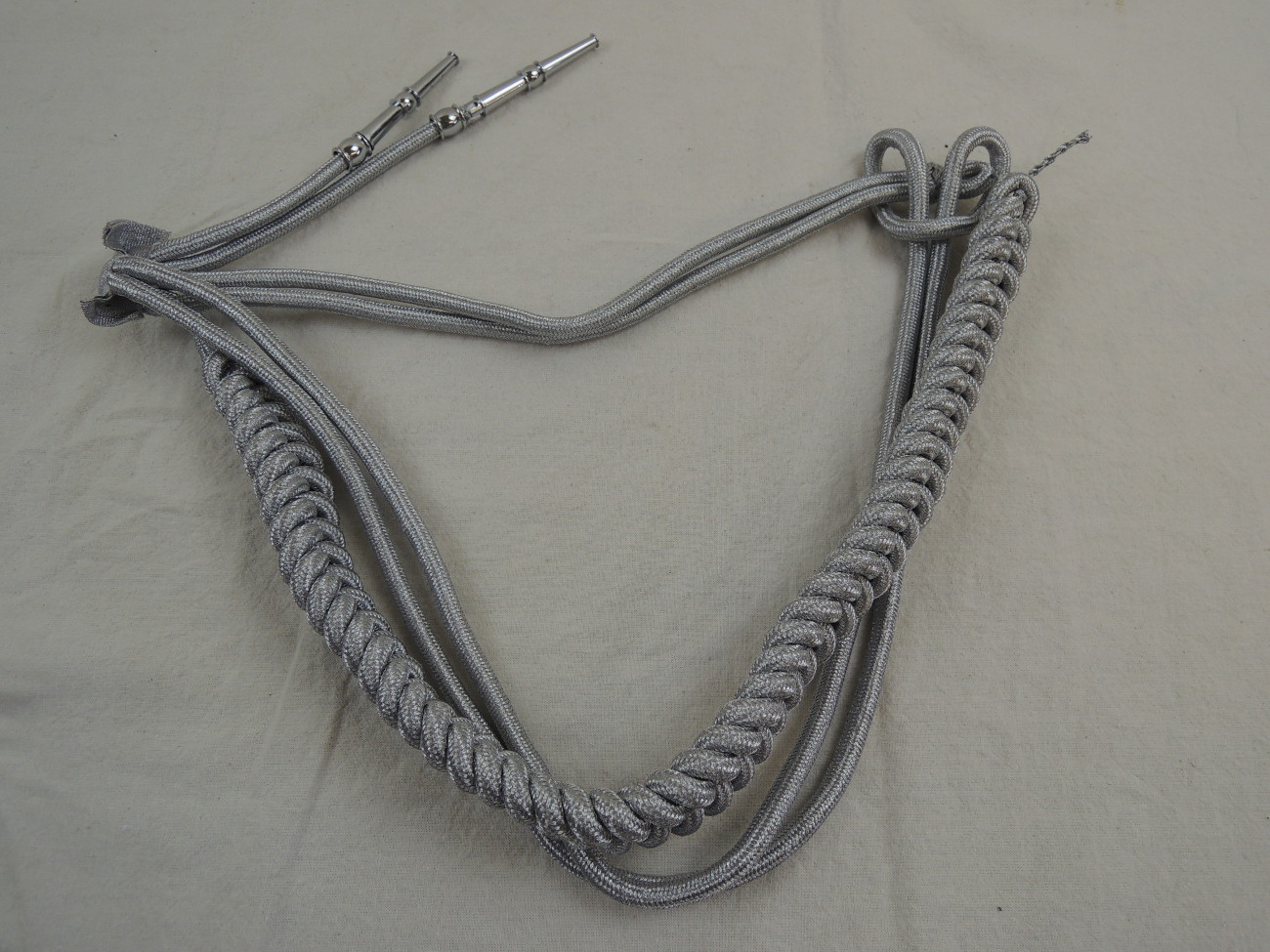 Wehrmacht Fangschnur Affenschaukel Adjutantenschnur - einfach - Parade Uniform, silber