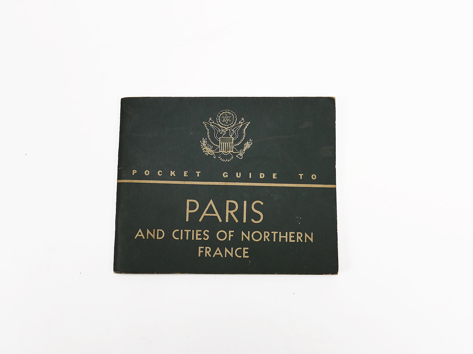 Original US Army WW2 Pocket Guide " PARIS & Cities Northern France " 1944 Taschen Fibel BATTLE WORN