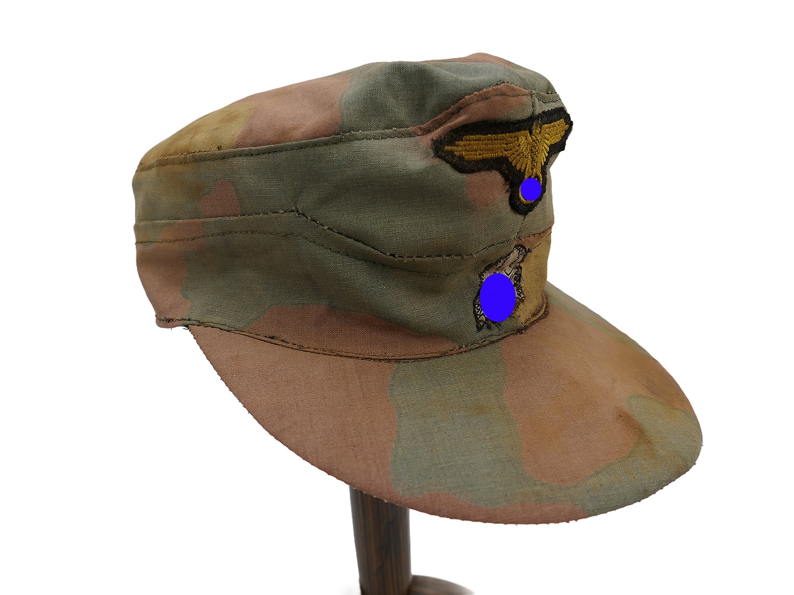 Waffen SS Normandie Panzer Meyer Tarnmütze Feldmütze Gr.57 Italian camouflage Tele Mimetico Original Stoff